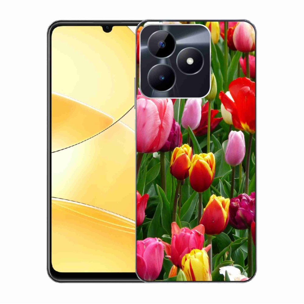 Gelový kryt mmCase na Realme C51/C53 - tulipány