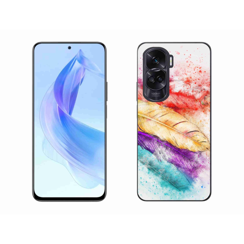 Gelový kryt mmCase na Honor 90 Lite - barevné peří