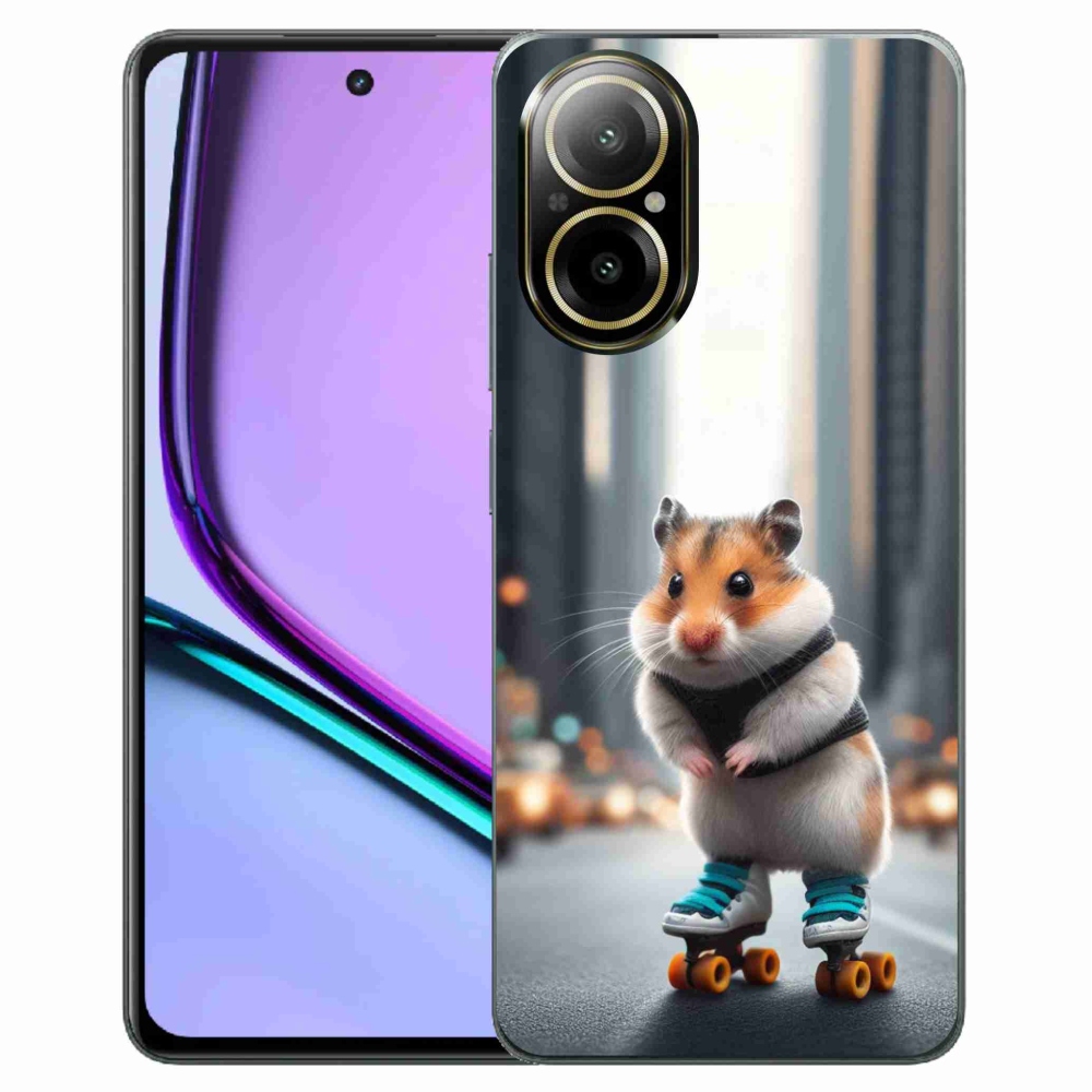 Gelový kryt mmCase na Realme C67 - křeček na bruslích