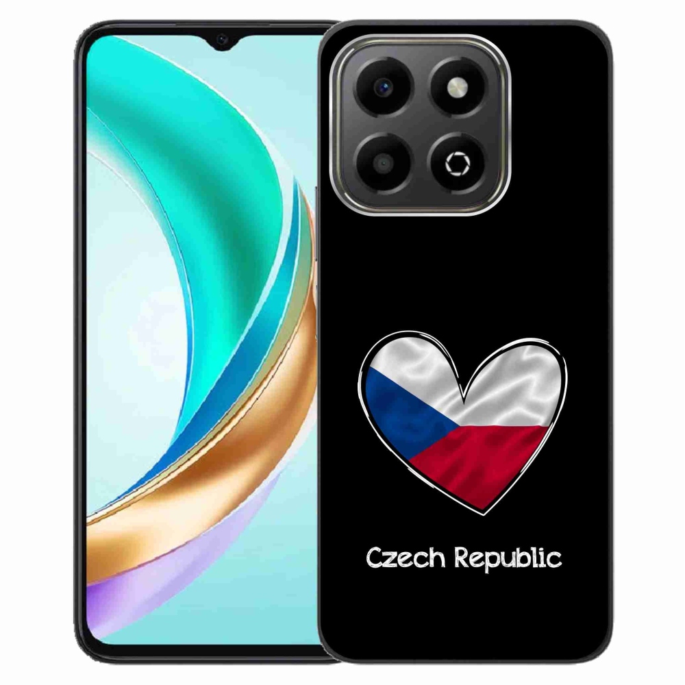 Gelový kryt mmCase na Honor X6b - vlajka srdce černé pozadí
