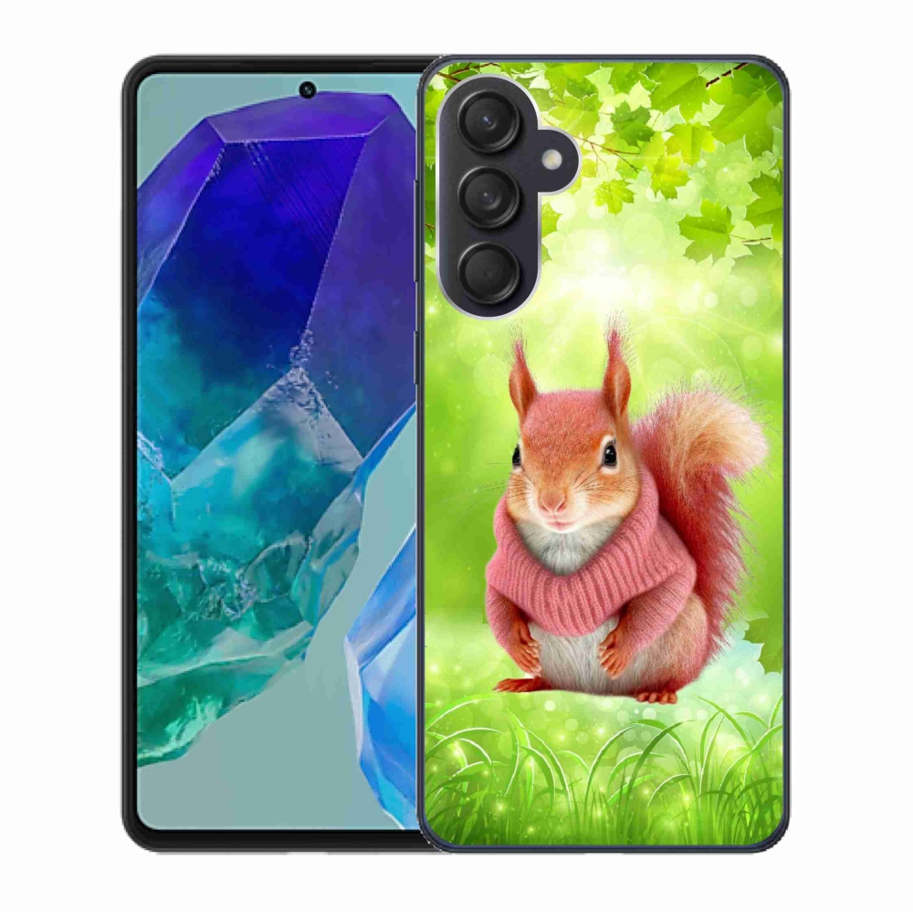 Gelový kryt mmCase na Samsung Galaxy M55 5G - veverka ve svetru