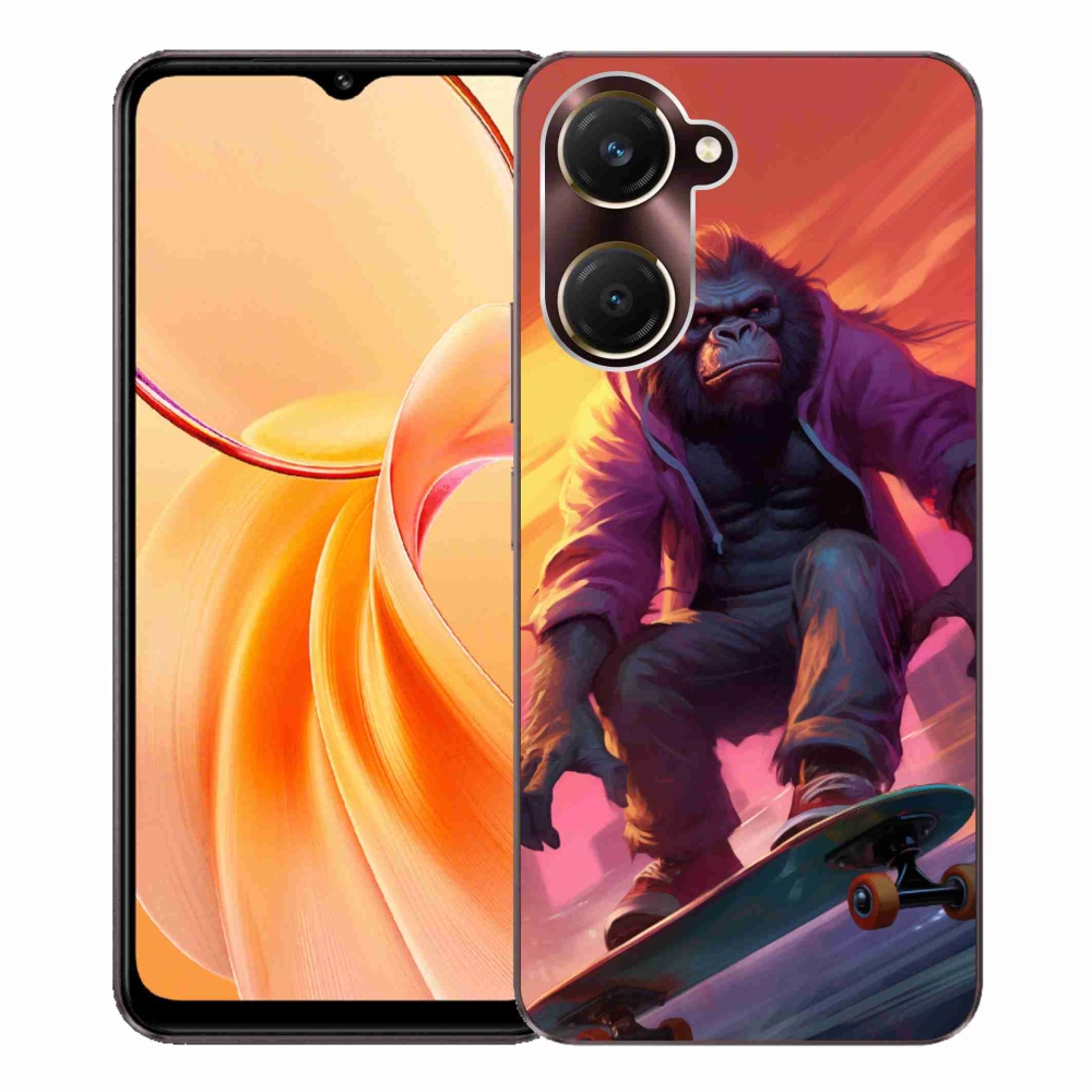 Gelový kryt mmCase na Vivo Y28s 5G - gorila na skateboardu