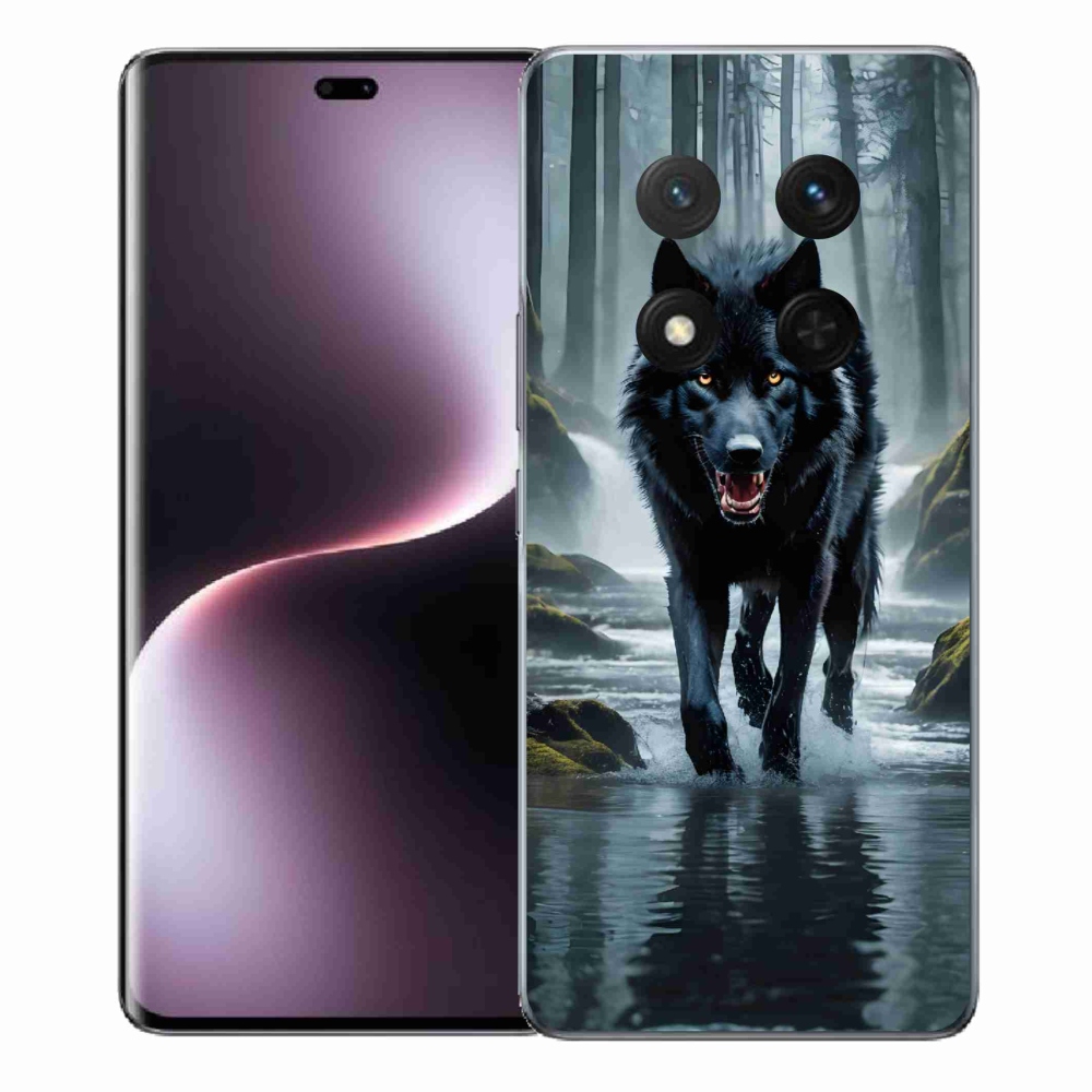 Gelový kryt mmCase na Honor Magic 7 Lite 5G - černý vlk