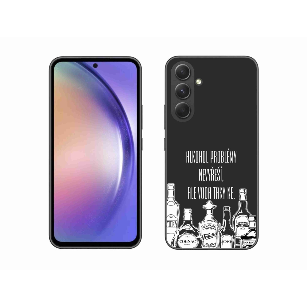 Gelový kryt mmCase na Samsung Galaxy A54 5G - vtipný text černé pozadí