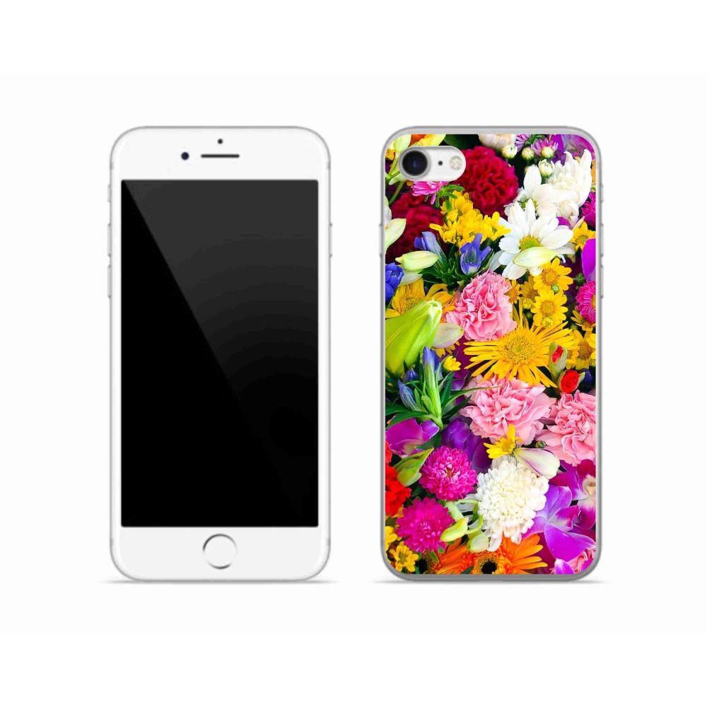 Gelový kryt mmCase na iPhone SE (2020) - květiny 12