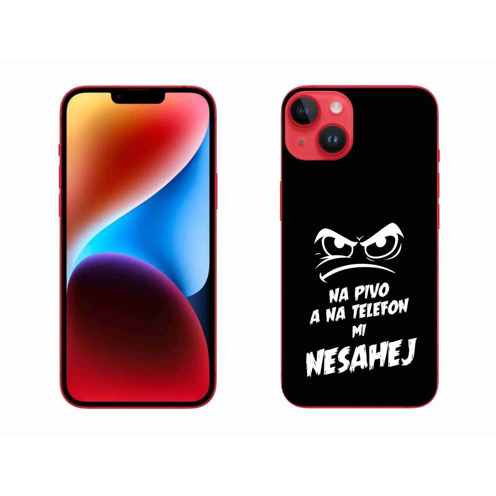 Gelový kryt mmCase na iPhone 14 Plus - pivní motiv 2 černé pozadí