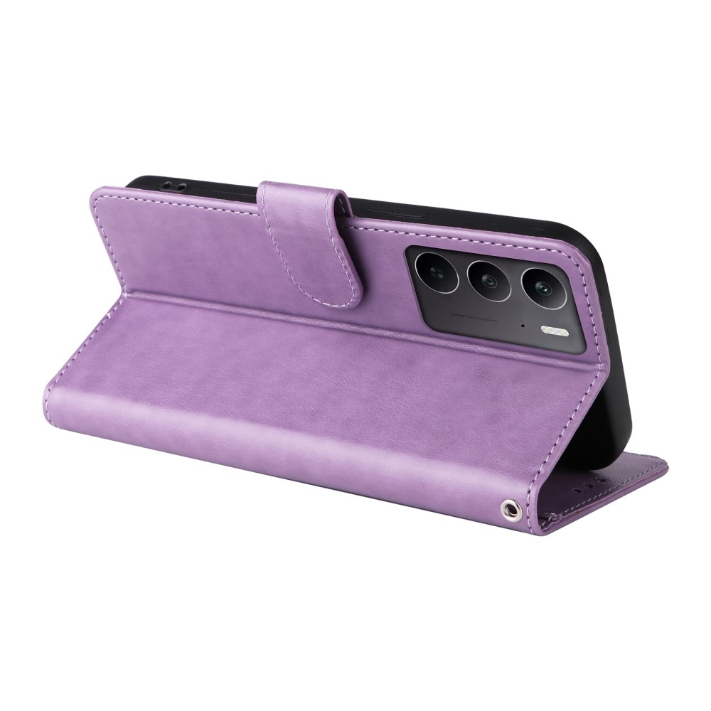 Flowery knížkové pouzdro na Realme 14x 5G/Realme C75 - fialové