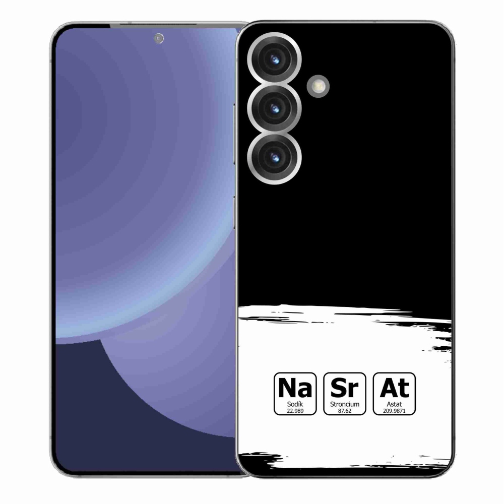 Gelový kryt mmCase na Samsung Galaxy S25+ - chemické prvky bíločerné pozadí