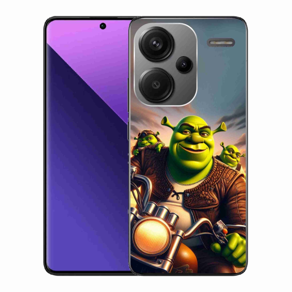 Gelový kryt mmCase na Xiaomi Redmi Note 13 Pro+ 5G - shrek na motorce