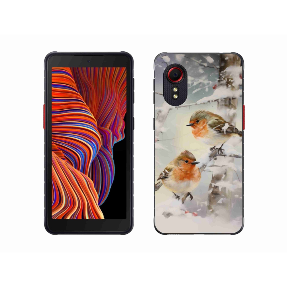 Gelový kryt mmCase na Samsung Galaxy Xcover 5 - ptáčci v zimě