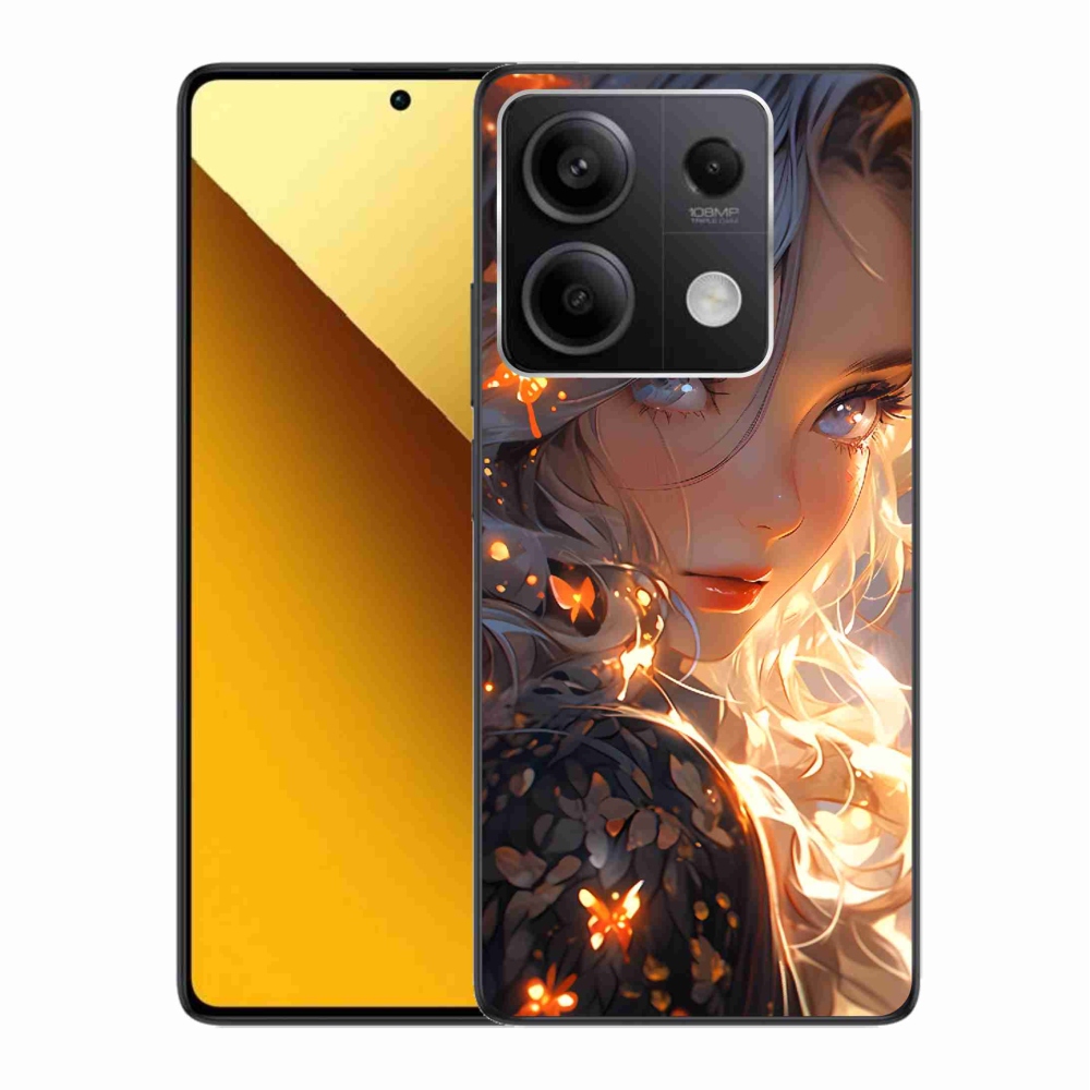Gelový kryt mmCase na Xiaomi Redmi Note 13 5G - dívka a motýli