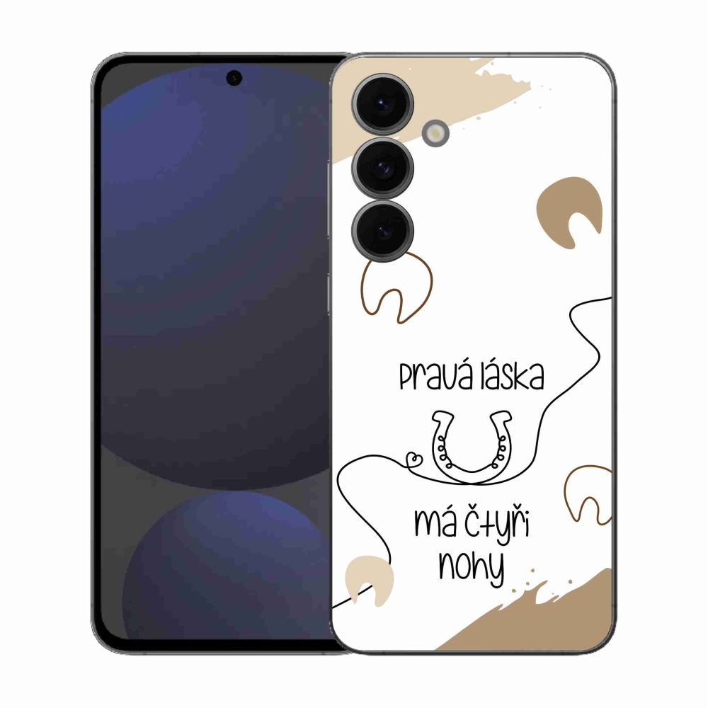 Gelový kryt mmCase na Samsung Galaxy S25 FE - koňský motiv bílé pozadí