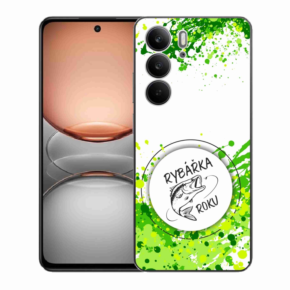 Gelový kryt mmCase na Realme C75 - rybářka roku bílé pozadí