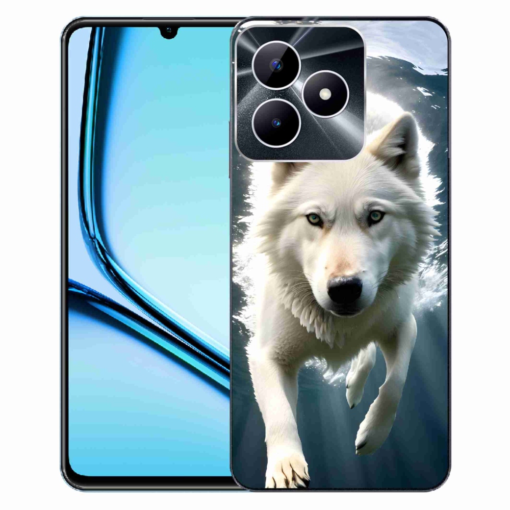 Gelový kryt mmCase na Realme Note 50 - bílý vlk