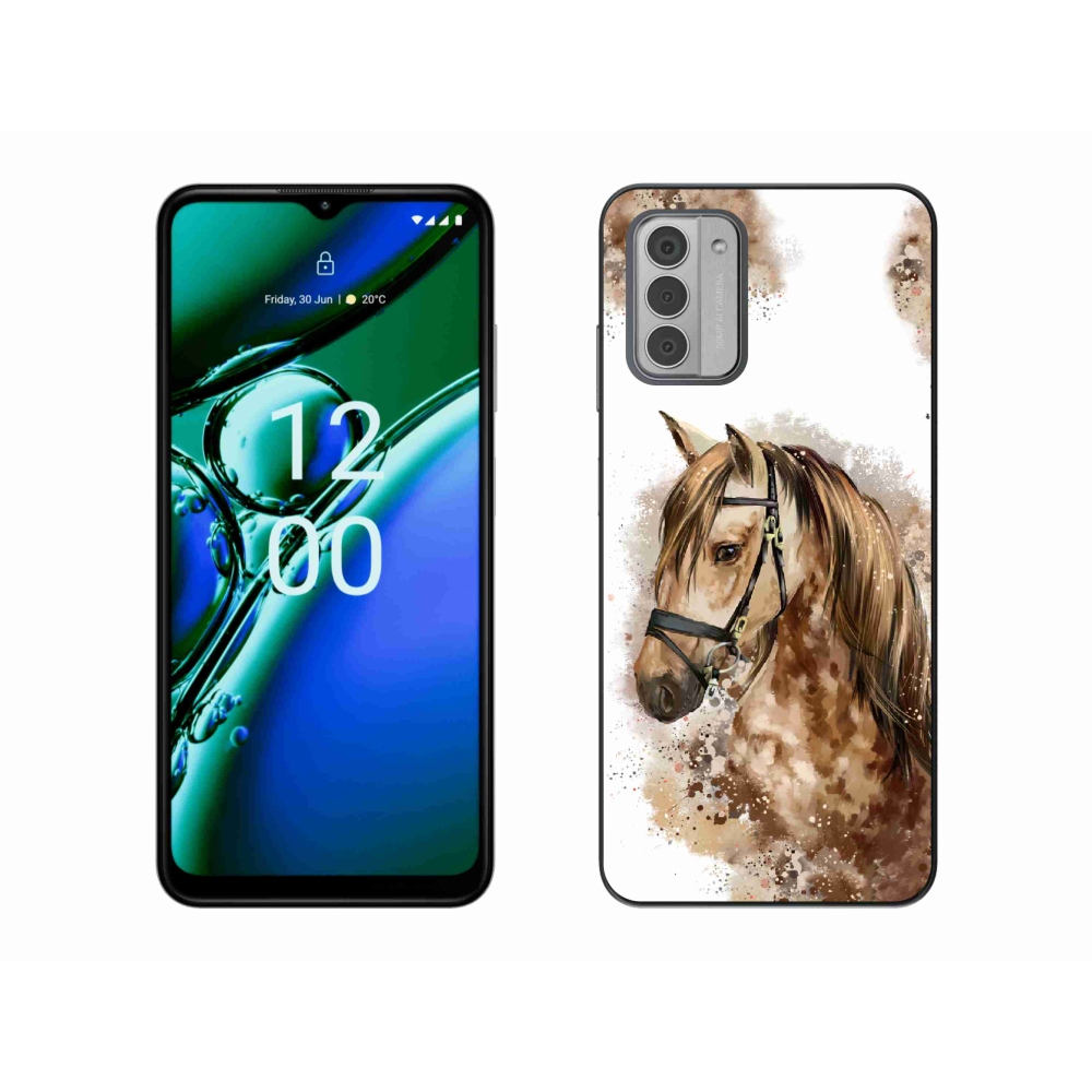 Gelový kryt mmCase na Nokia G42 - hnědý kreslený kůň