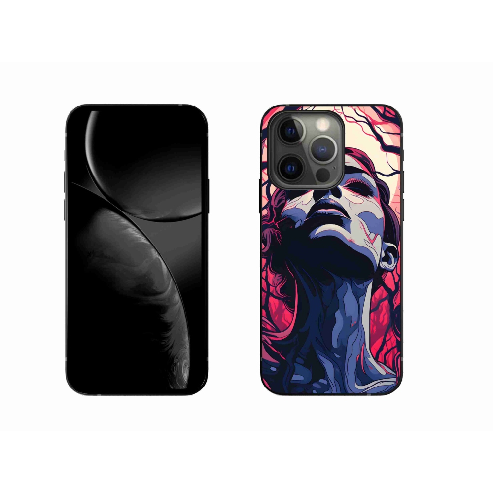 Gelový kryt mmCase na iPhone 13 Pro - abstraktní obličej