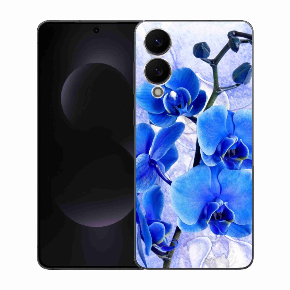 Gelový kryt mmCase na Samsung Galaxy S25 Edge - modré květy