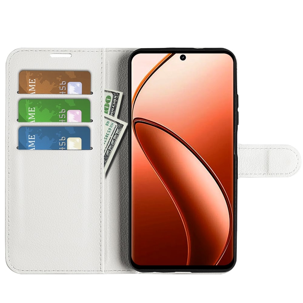 Litchi knížkové pouzdro na Realme 12 Pro 5G/12 Pro+ 5G - bílé