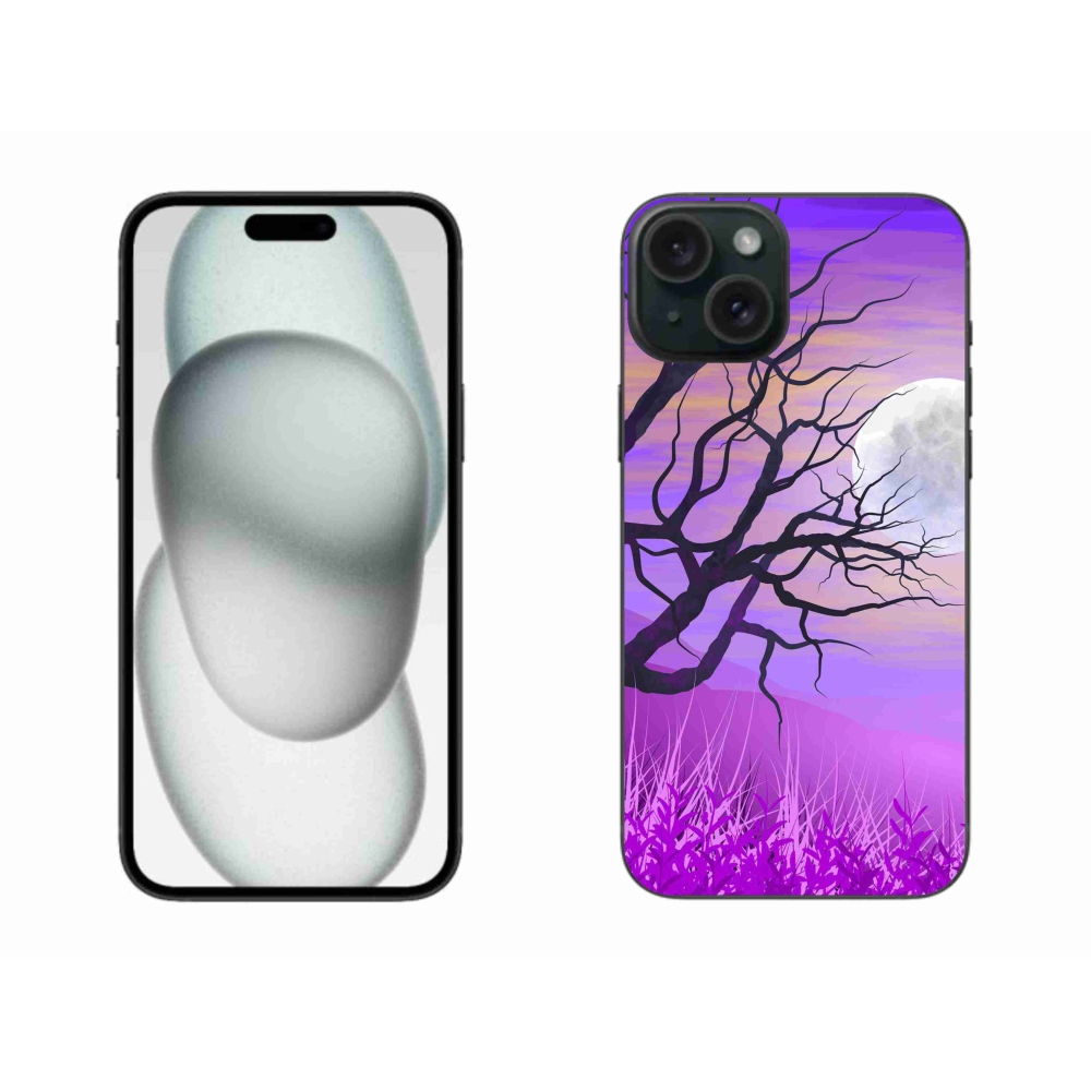 Gelový obal mmCase na iPhone 15 Plus - kreslený opadaný strom