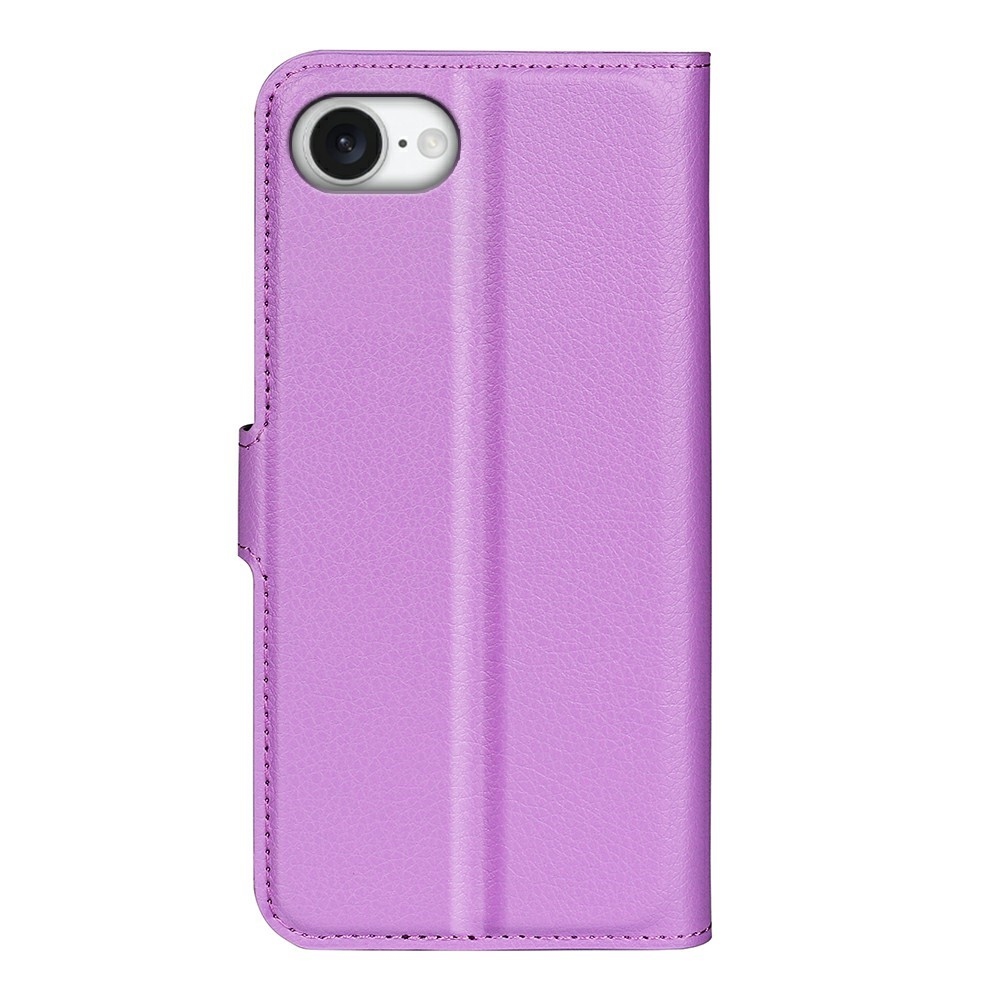 Litchi knížkové pouzdro na iPhone 16e - fialové