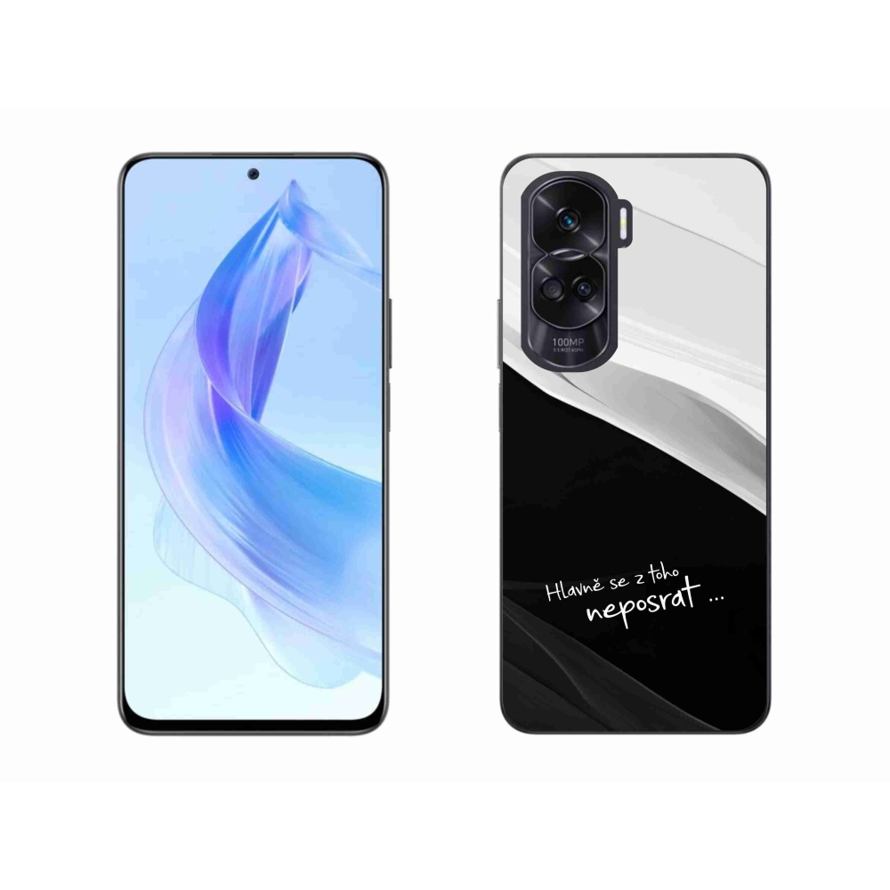 Gelový kryt mmCase na Honor 90 Lite - vtipný text 13 černobílé pozadí