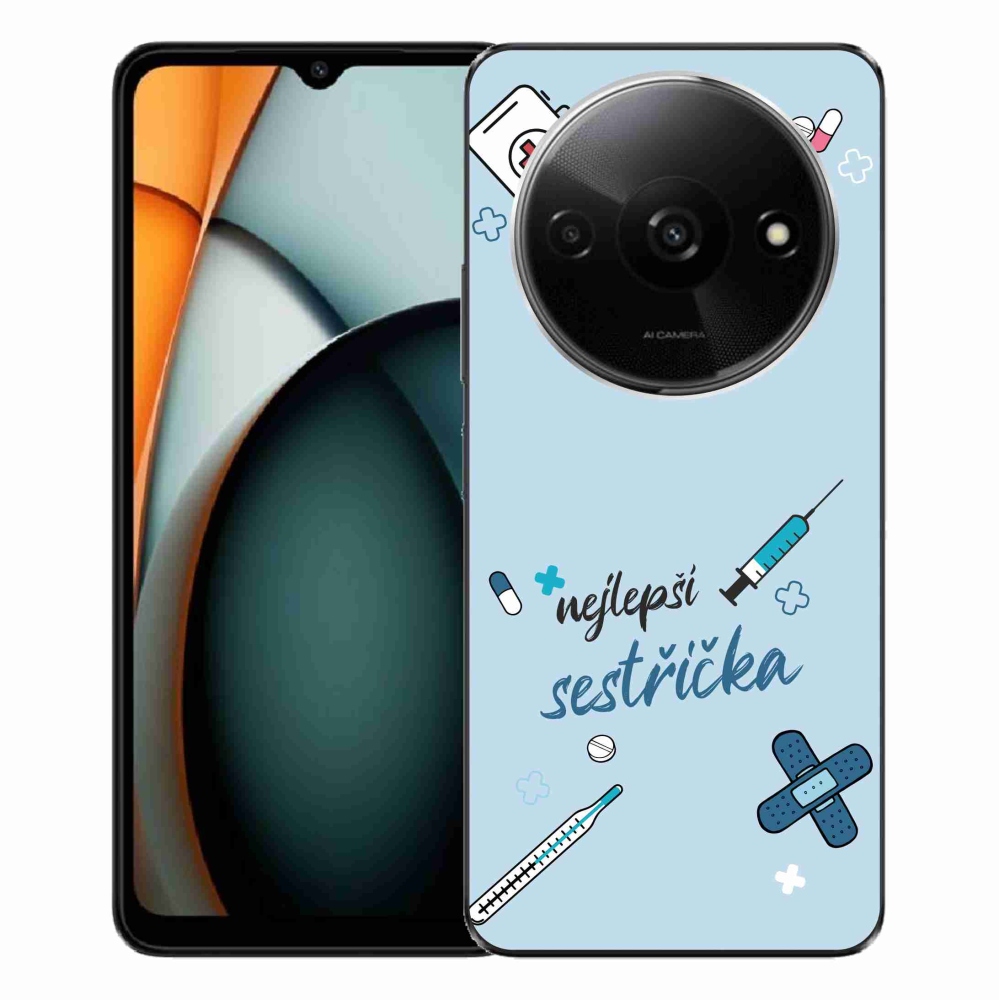 Gelový kryt mmCase na Xiaomi Redmi A3  - nejlepší sestřička modré pozadí