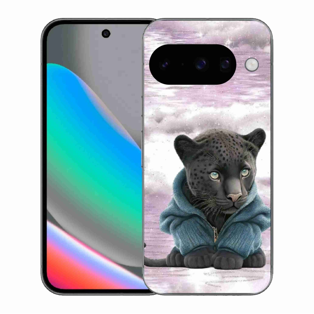Gelový kryt mmCase na Google Pixel 10 - černý panter ve svetru