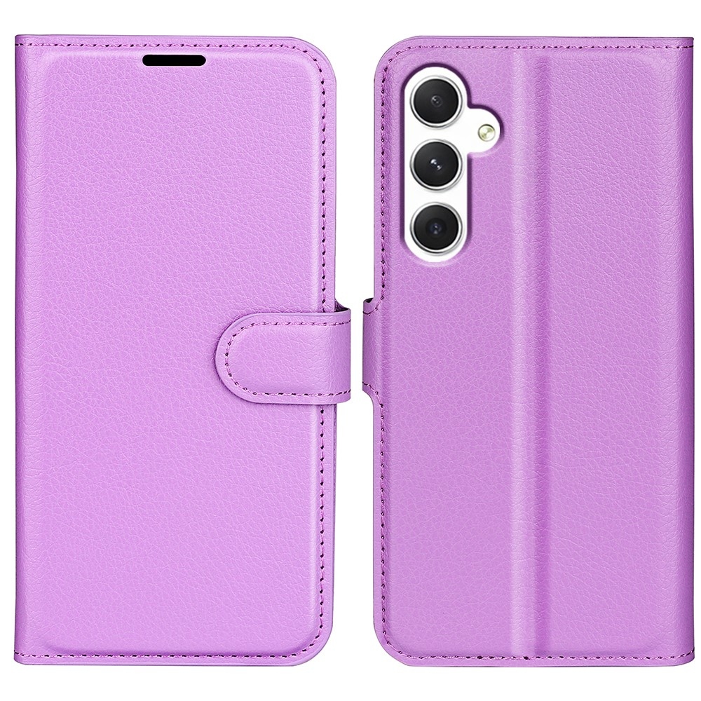 Litchi knížkové pouzdro na Samsung Galaxy S24 - fialové