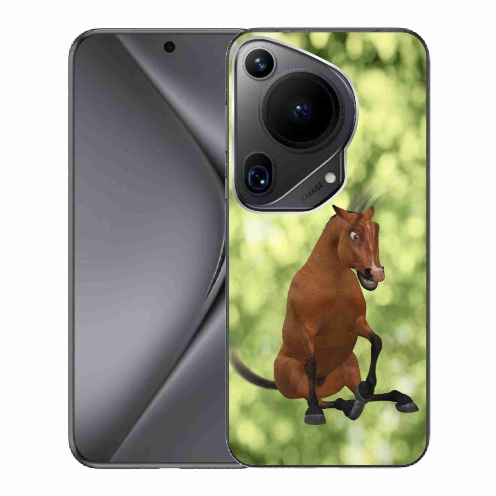 Gelový kryt mmCase na Huawei Pura 70 Ultra - hnědý kreslený kůň 1