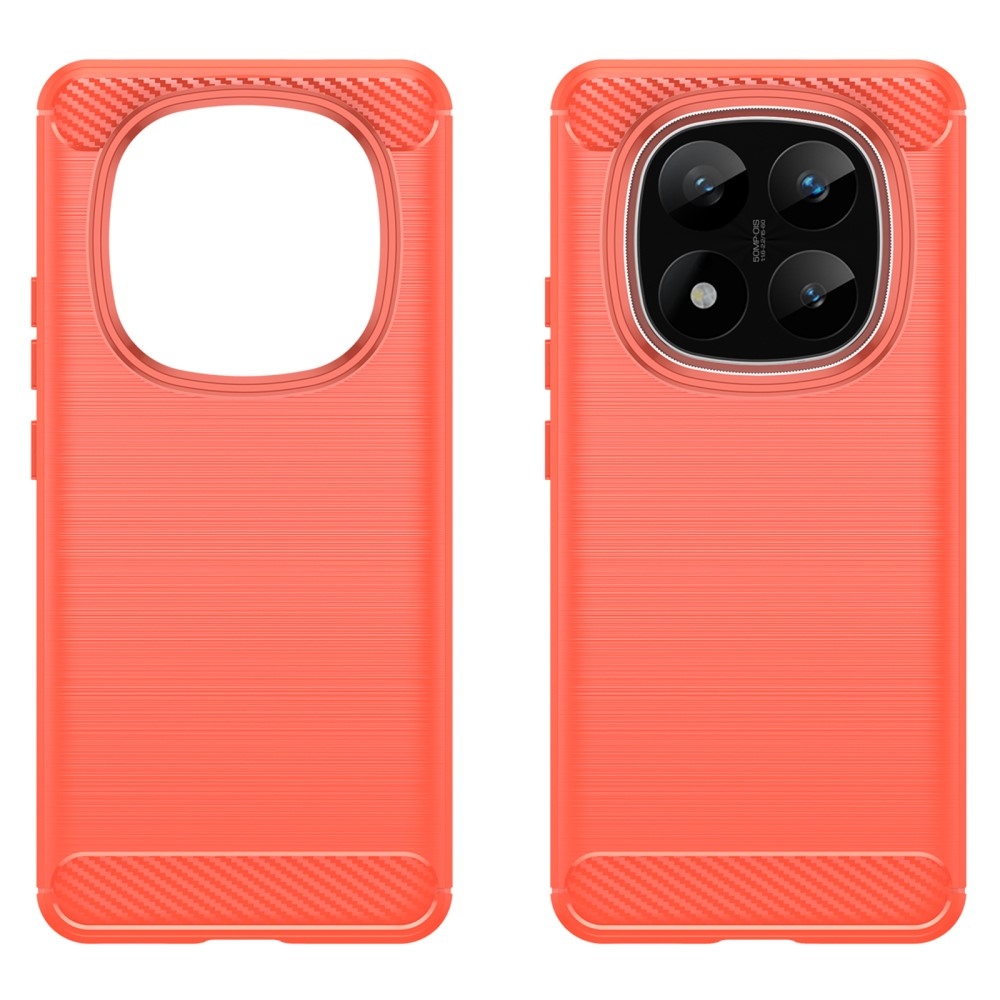 Carbon odolný gelový obal na Xiaomi Redmi Note 14 Pro+ 5G - červený