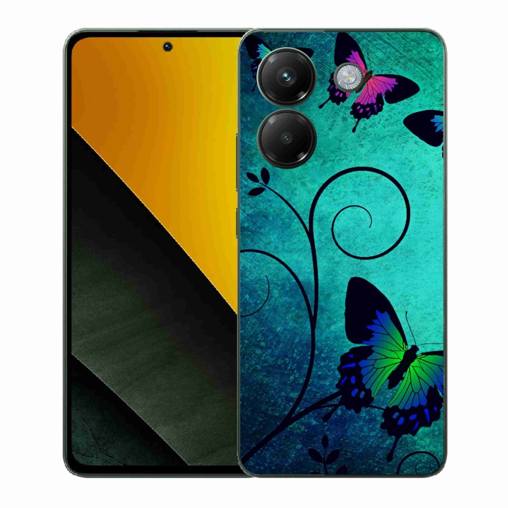 Gelový kryt mmCase na Xiaomi Poco M7 Pro 5G - barevní motýli
