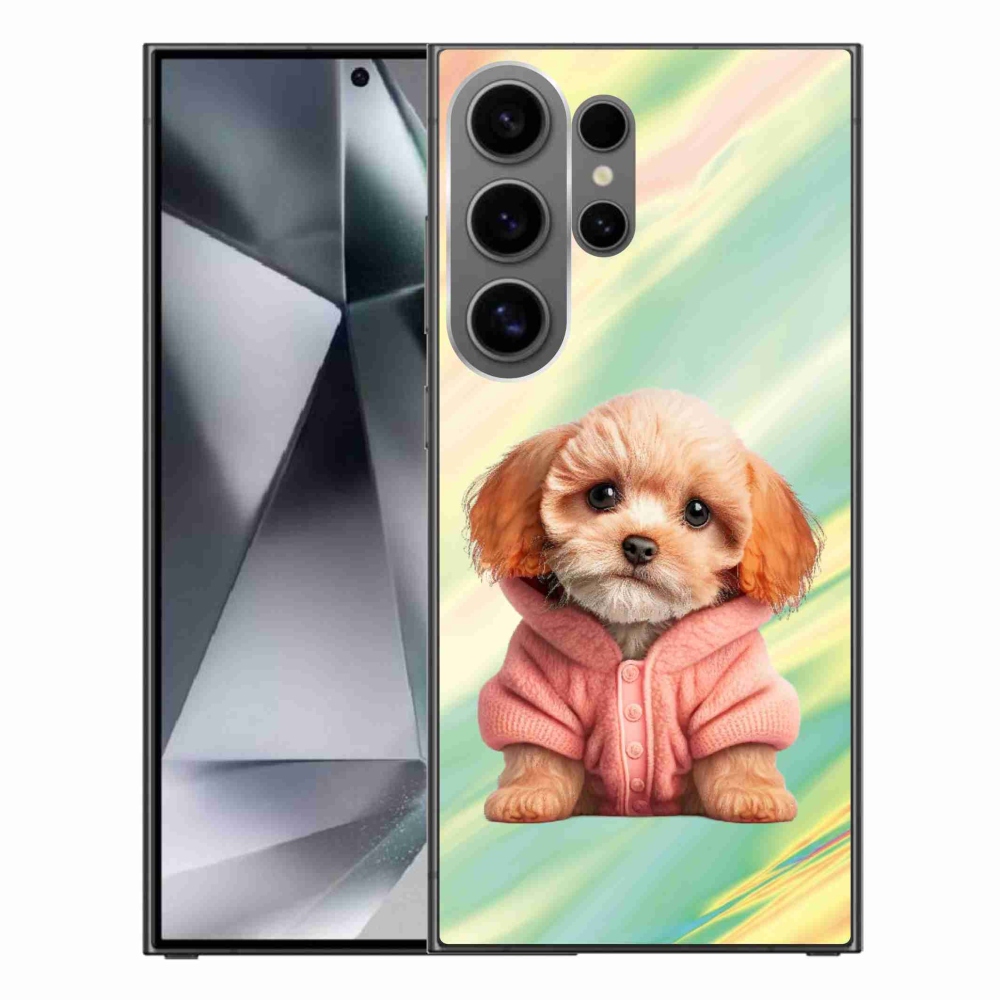 Gelový kryt mmCase na Samsung Galaxy S24 Ultra - štěně ve svetru