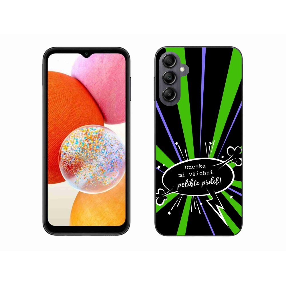 Gelový kryt mmCase na Samsung Galaxy A14 4G/5G - vtipný text 15 černé pozadí