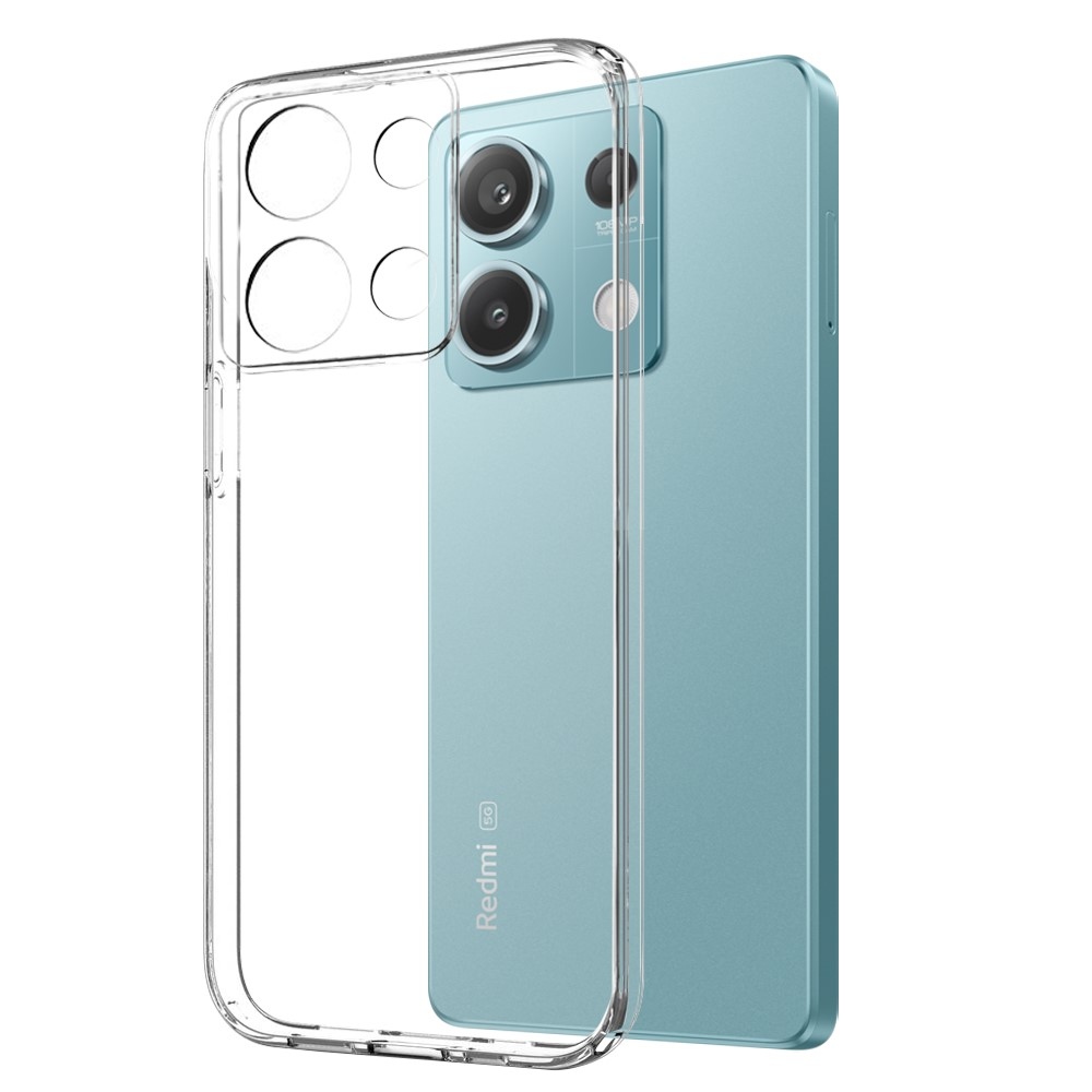 NORTHJO průhledný gelový obal + tvrzené sklo na Xiaomi Redmi Note 13 5G - průhledný