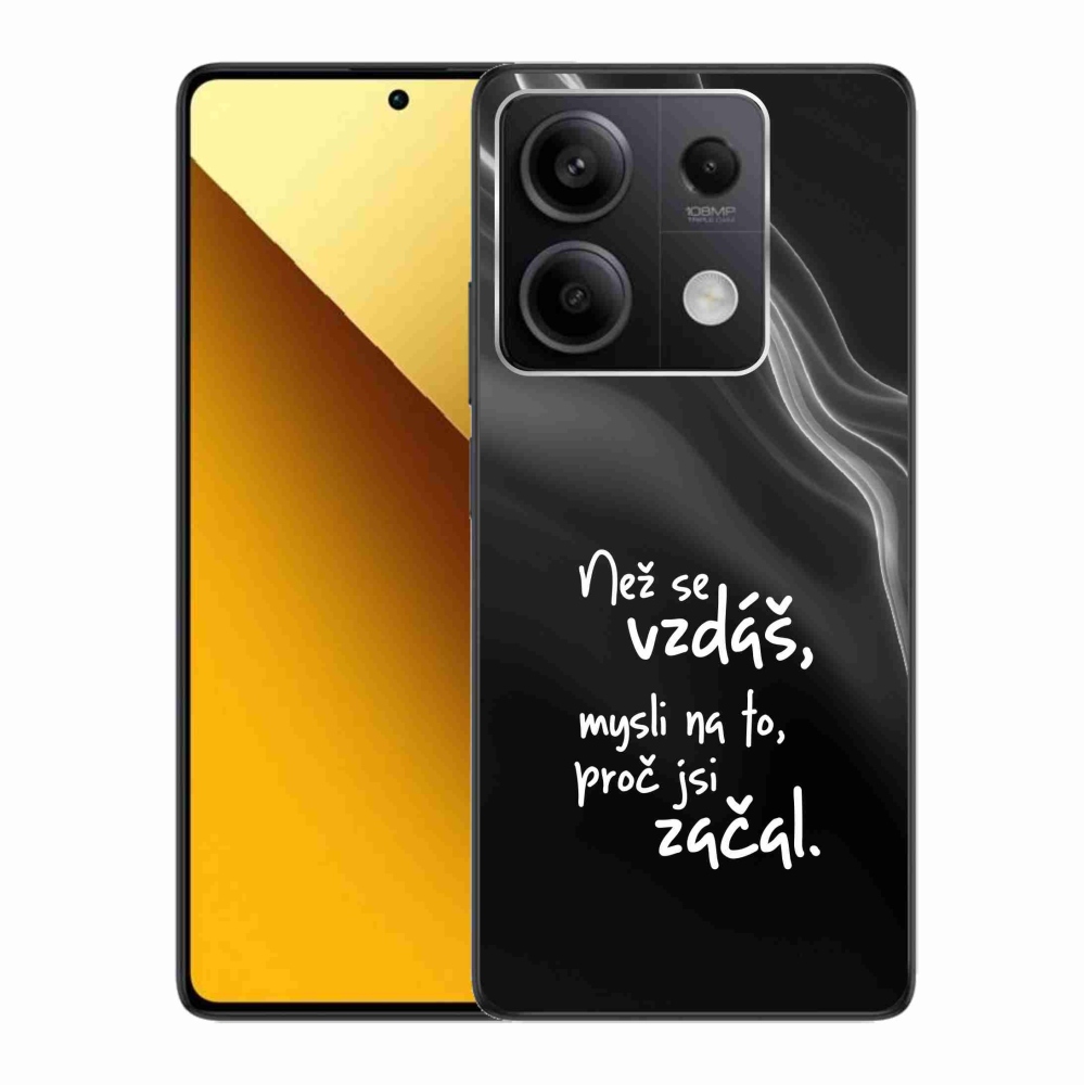 Gelový kryt mmCase na Xiaomi Redmi Note 13 5G - citát 2 černé pozadí