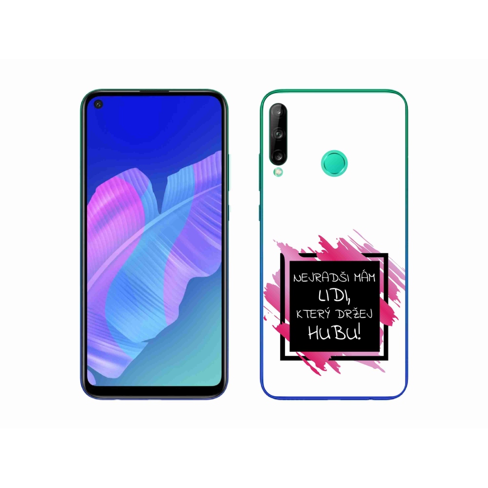 Gelový kryt mmCase na Huawei P40 Lite E - vtipný text 7 černobílé pozadí