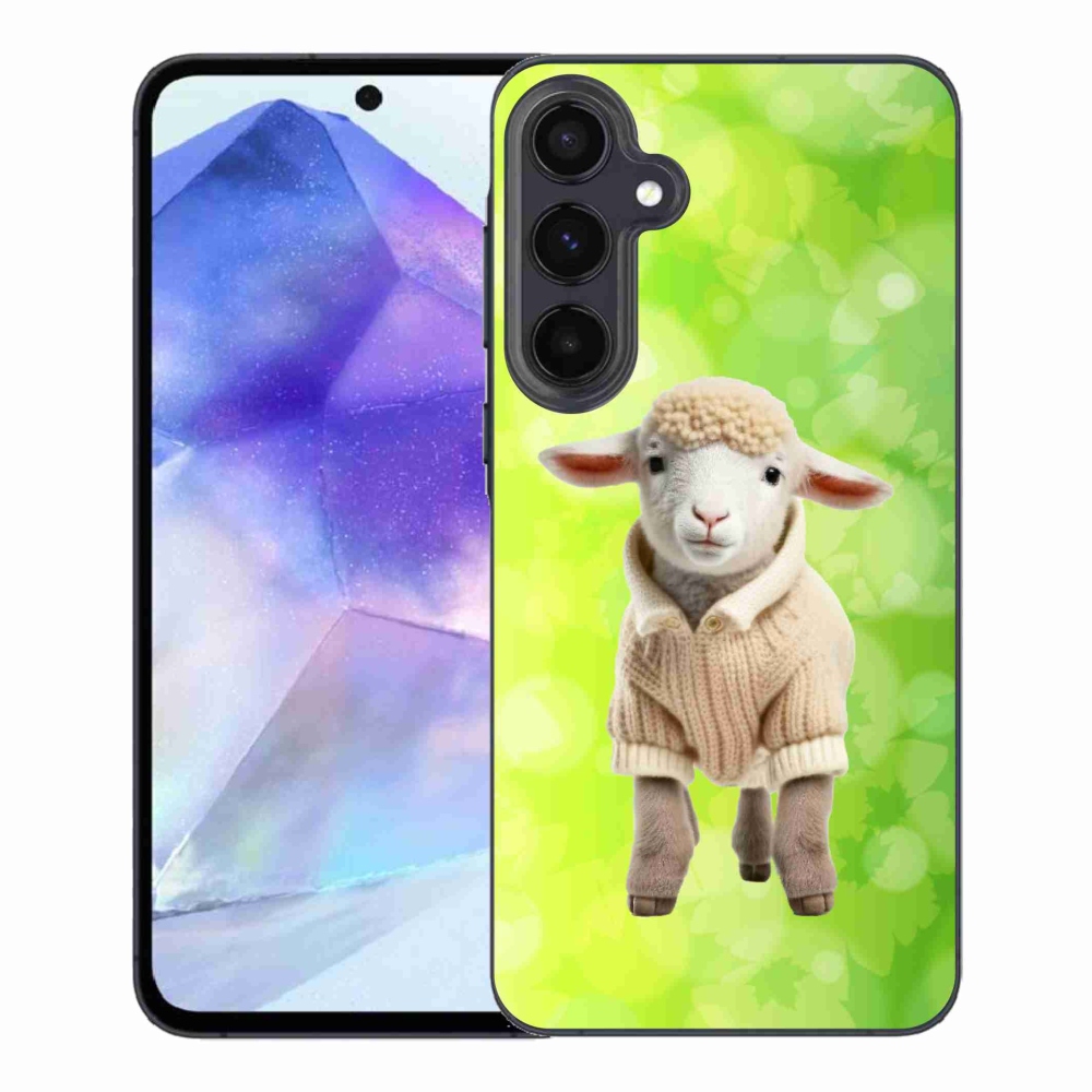 Gelový kryt mmCase na Samsung Galaxy A55 5G - jehně ve svetru
