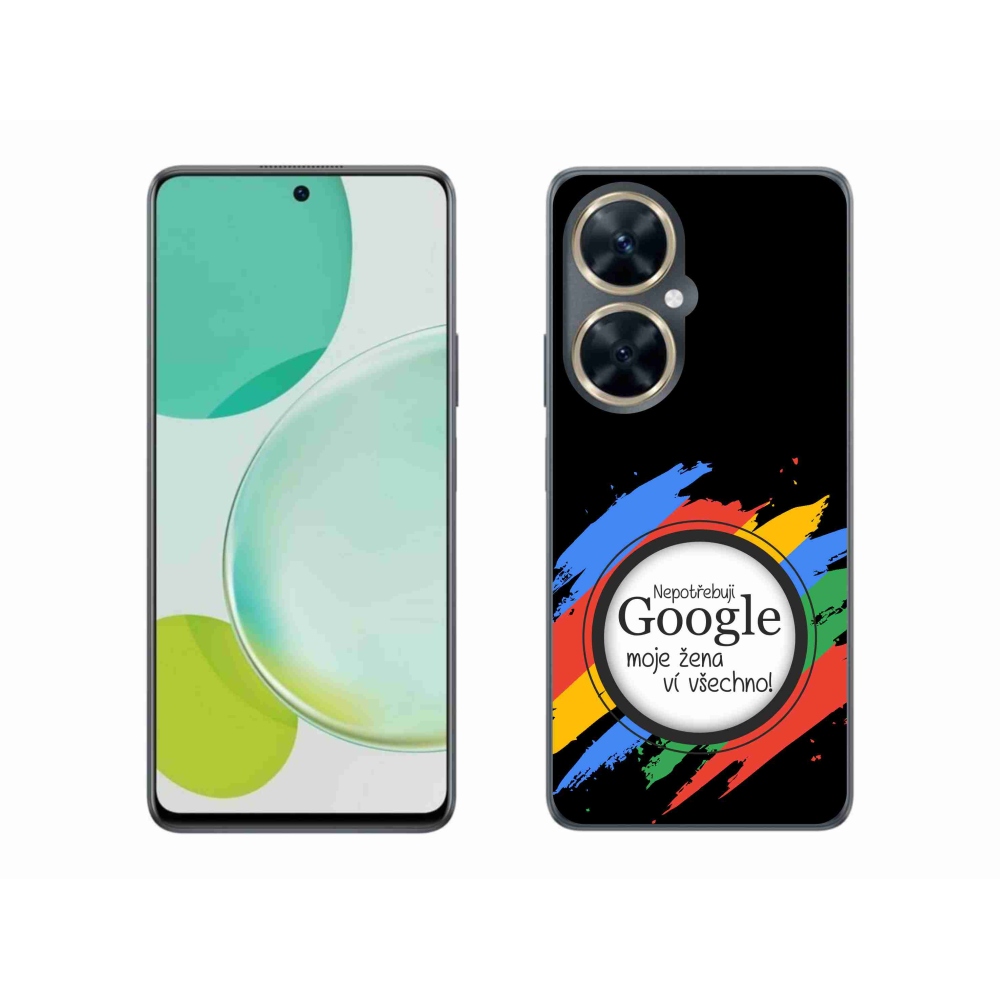 Gelový kryt mmCase na Huawei Nova 11i - žena ví všechno černé pozadí