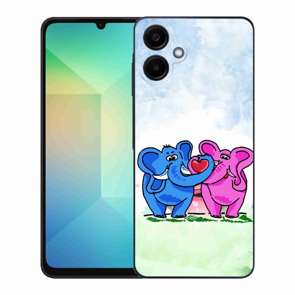 Gelový kryt mmCase na Samsung Galaxy A06 4G - zamilovaní sloni