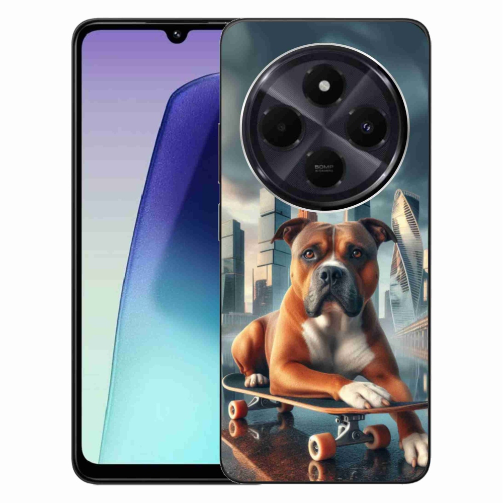 Gelový kryt mmCase na Xiaomi Redmi 14C/Poco C75 - pes na skateboardu