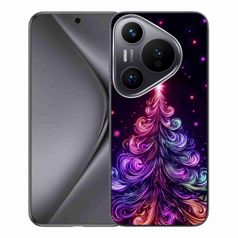 Gelový kryt mmCase na Huawei Pura 70 Pro - neonový vánoční stromek 1