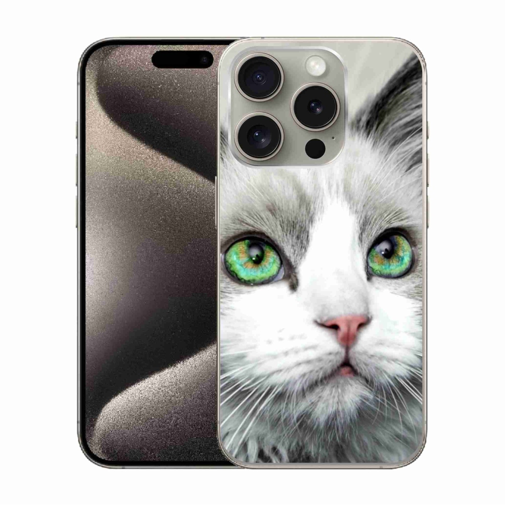 Gelový kryt mmCase na iPhone 15 Pro - kočičí pohled