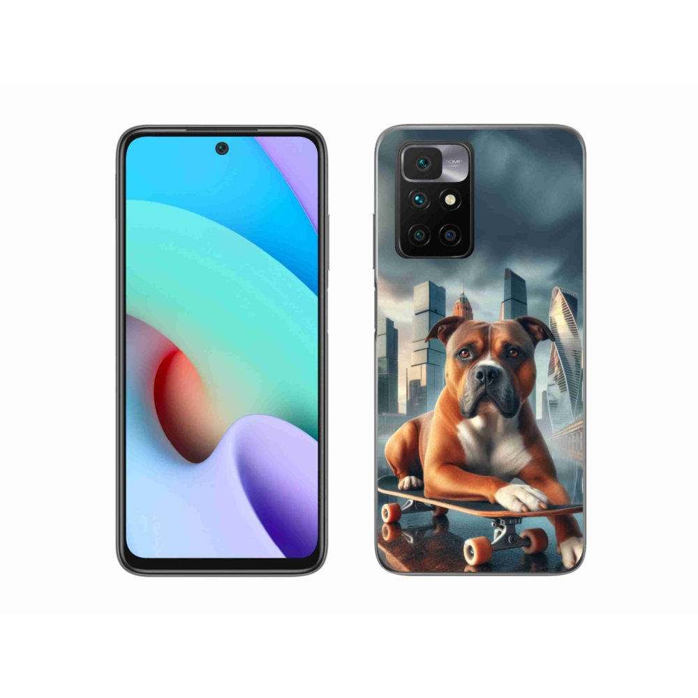 Gelový kryt mmCase na Xiaomi Redmi 10/Redmi 10 (2022) - pes na skateboardu