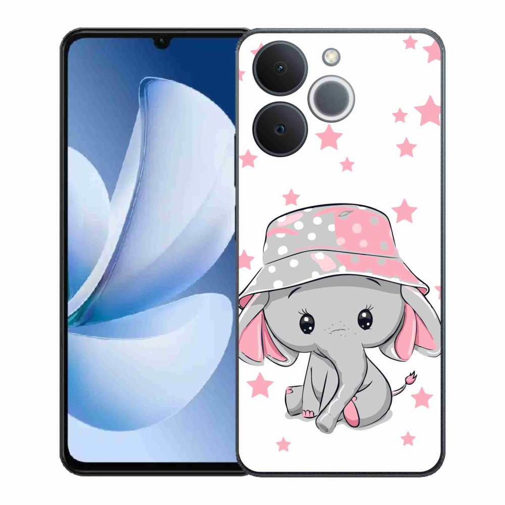 Gelový kryt mmCase na Realme Note 70T - růžový slon