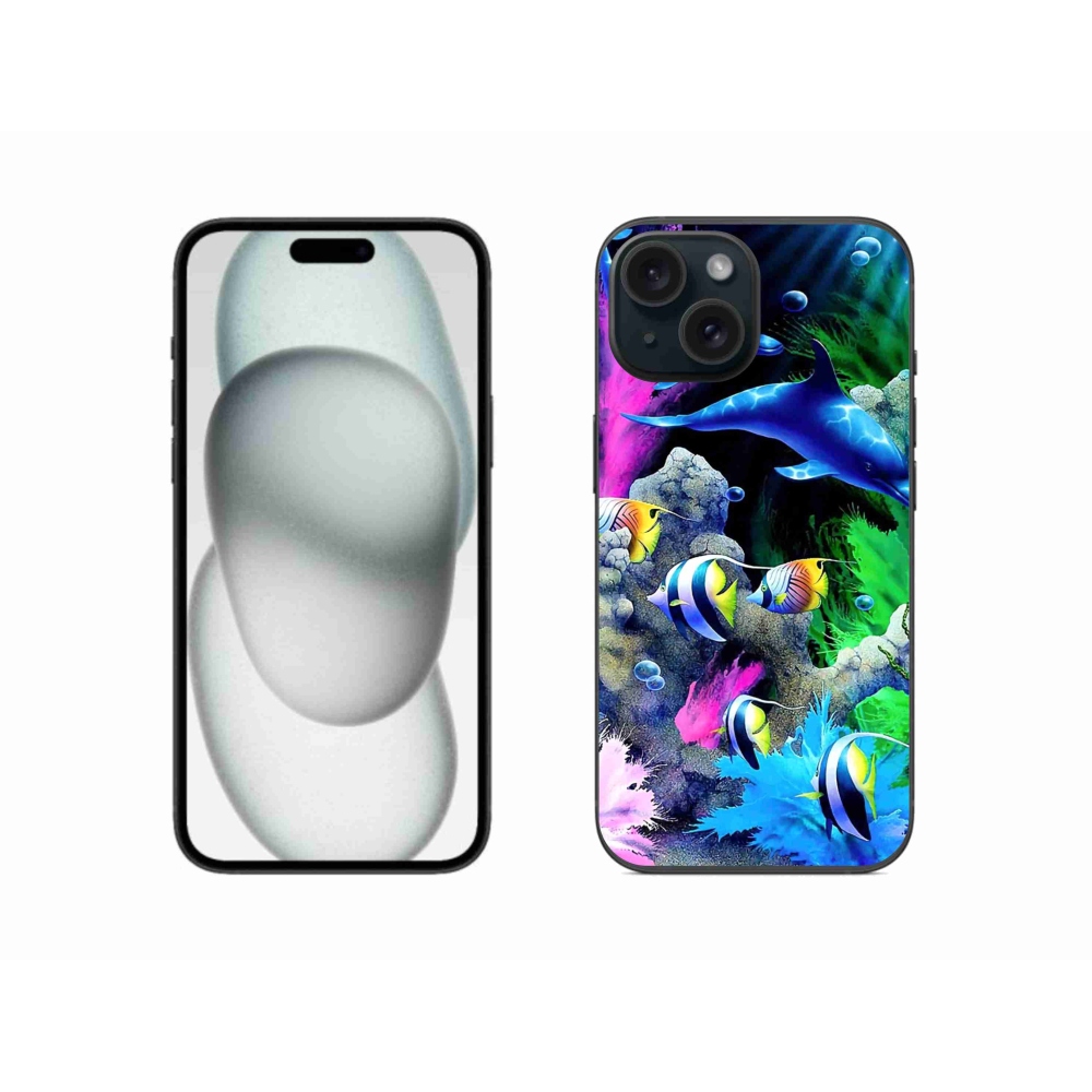 Gelový obal mmCase na iPhone 15 - mořský svět