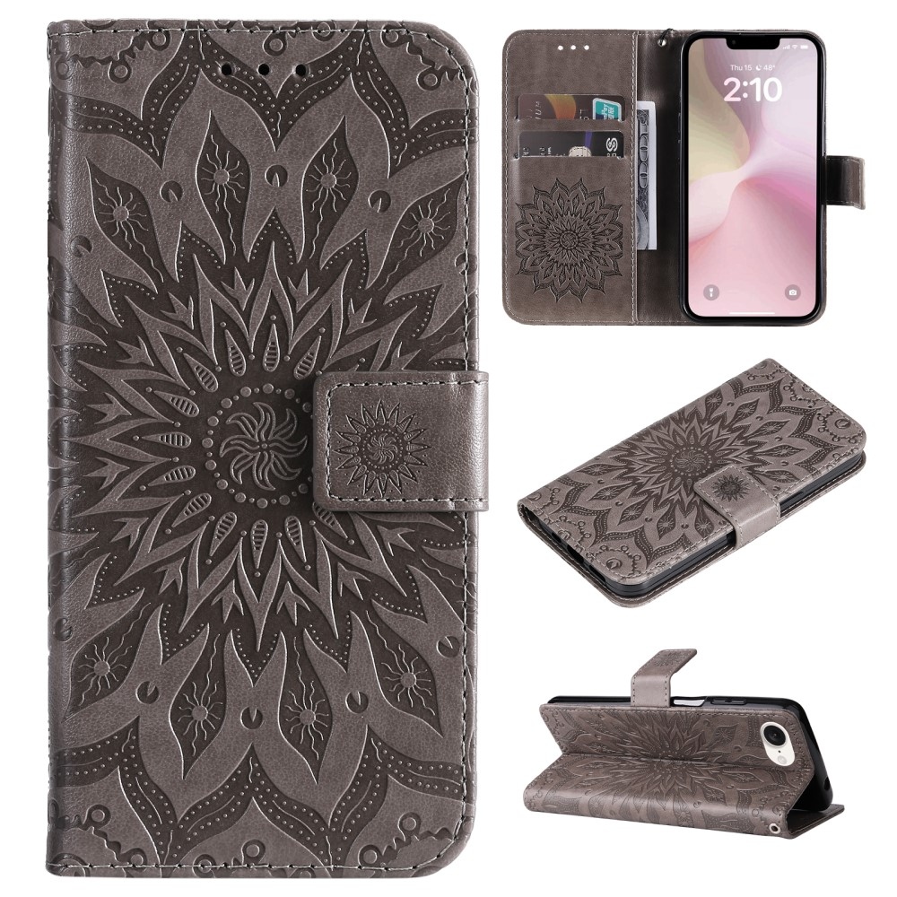 Sunflower knížkové pouzdro na iPhone 16e - šedé