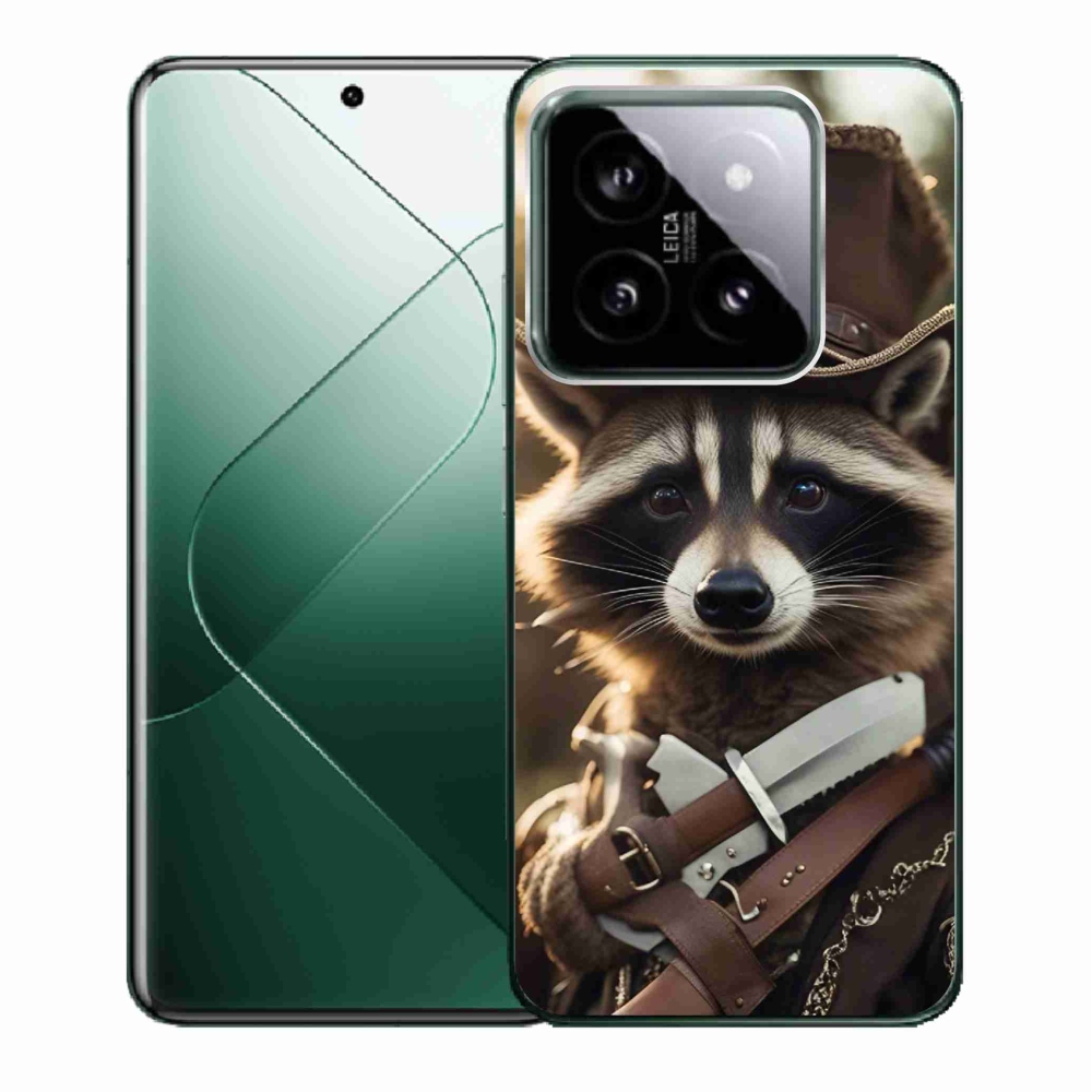 Gelový kryt mmCase na Xiaomi 14 - mýval v uniformě