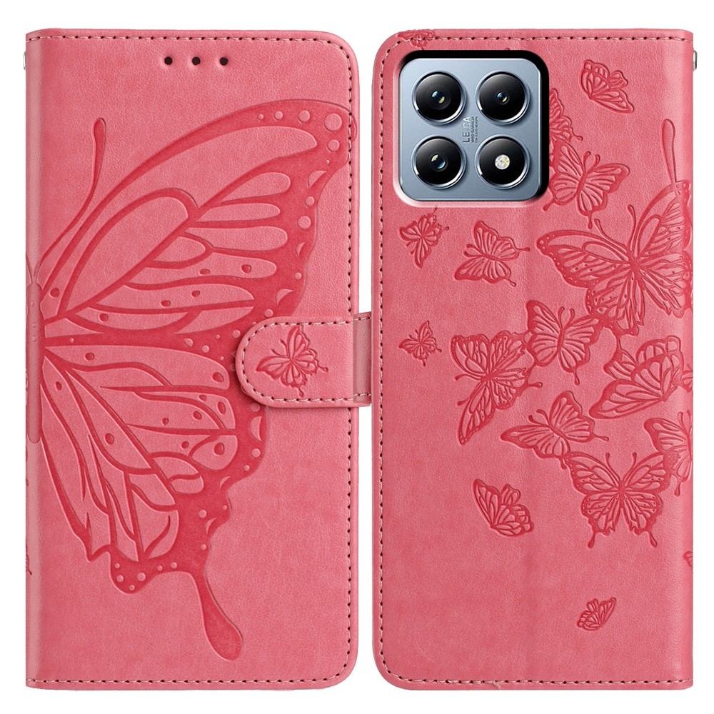 Floral Butterfly knížkové pouzdro na Xiaomi 15T - rose