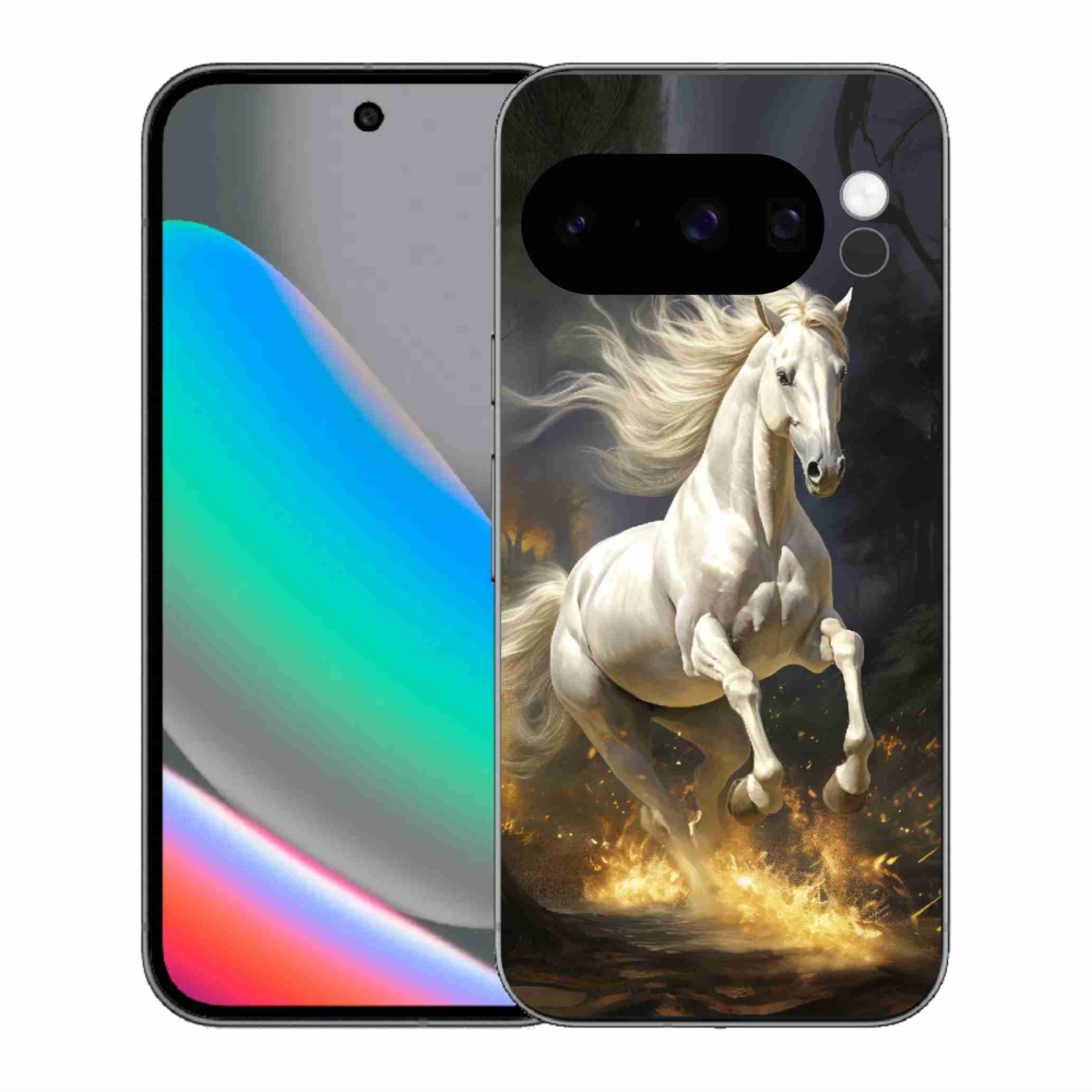 Gelový kryt mmCase na Google Pixel 10 Pro - bílý kůň 2