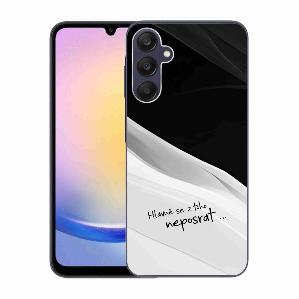 Gelový kryt mmCase na Samsung Galaxy A25 5G - vtipný text 13 bíločerné pozadí